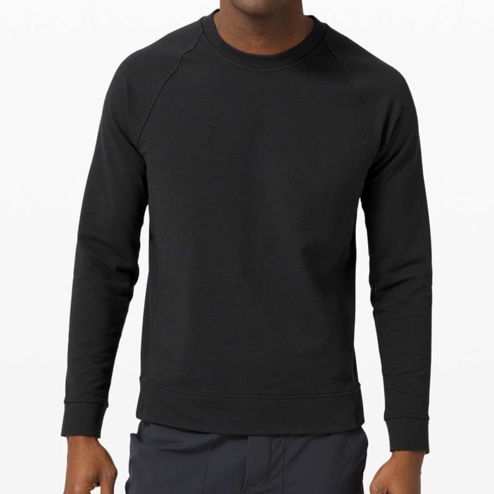 LULULEMON Men‎ Small Black City Sweat Crew Sweatshirt Hidden Pocket Gorpcore